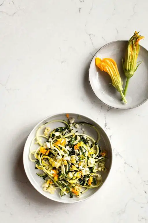 Zucchini Flower and Corn Salad