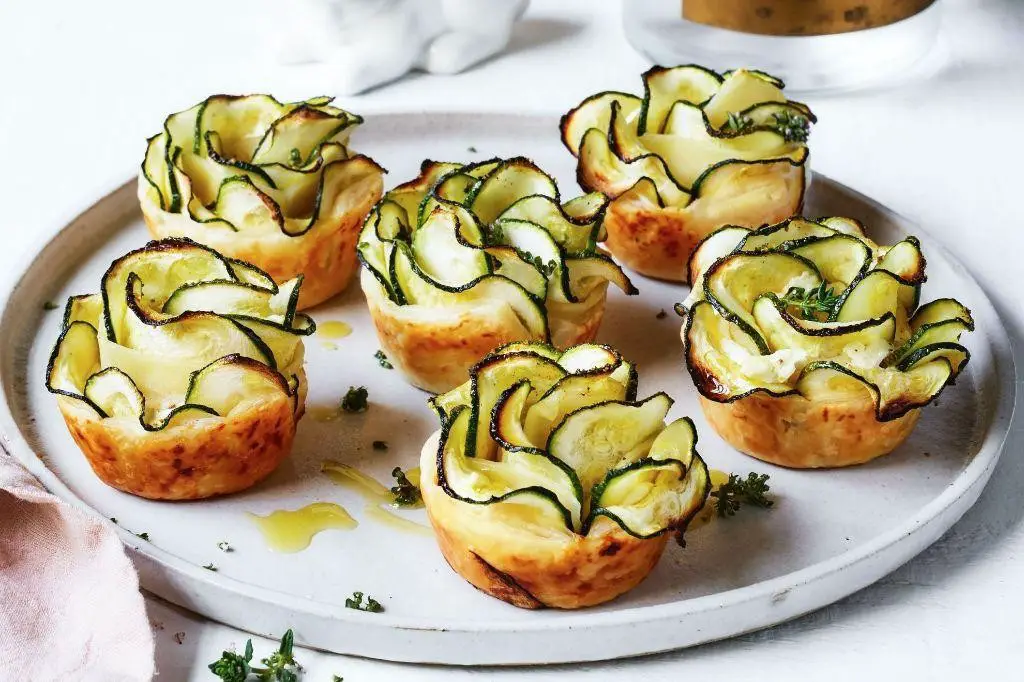 Zucchini Flower and Goat Cheese Tart